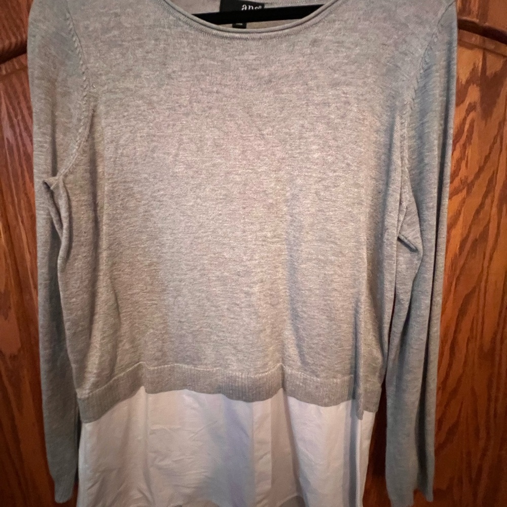 a.n.a Light Gray Knit Top